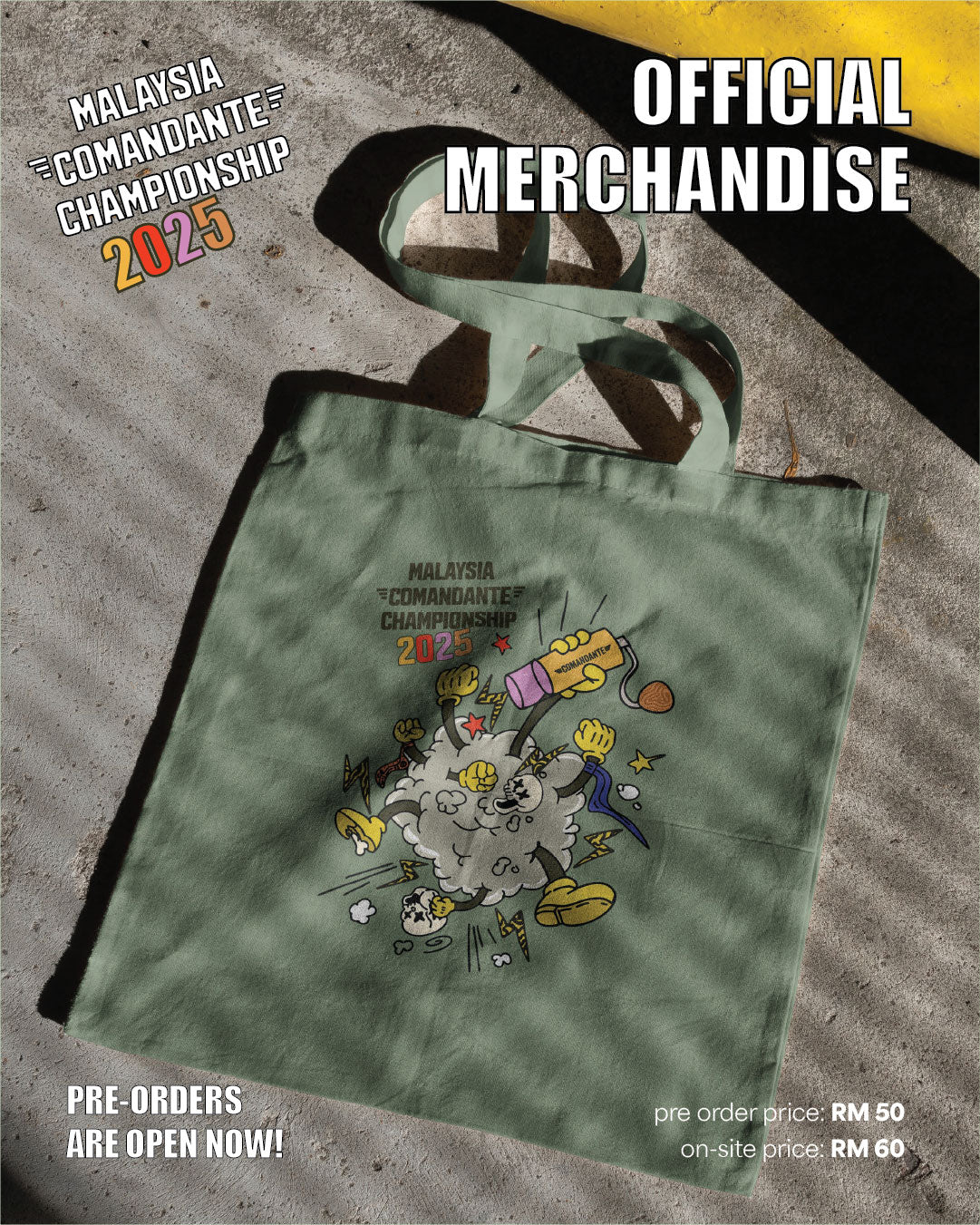 Tote Bag: Malaysia Comandante Championship '25 (Pre-Order) - Cloud Catcher Roastery