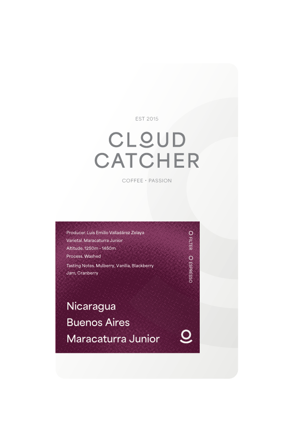 Cloud Catcher Roastery Nicaragua Buenos Aires Maracaturra Jr. - Washed – specialty coffee beans Malaysia